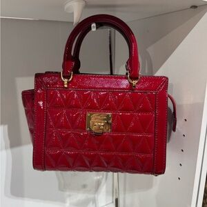 Michael Kors Cherry Red Quilted Satchel
